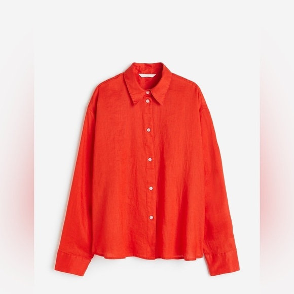 H&M Tops - H&M premium collection | linen button up | size small